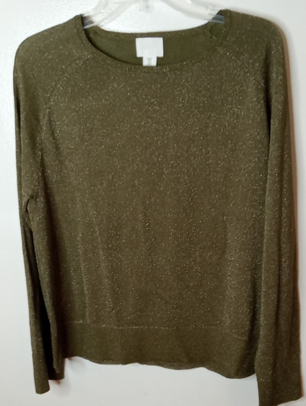 H&M Olive Green Women's Size Medium Crewneck Sweater. Dressy